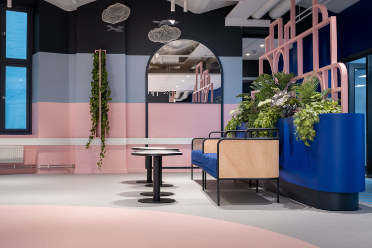 kantine hos finn.no med Palettone-gulv