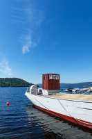 Foto: Foto: Randsfjordmuseet/Grethe Johnsrud <br/>SJØSATT:  MS Brandbu er det eneste gjenværende lastefartøyet som er bygget for trafikk på  ferskvann i Norge. Fartøyet er 65,8 fot langt og minner i sin utforming om en  lekter.         