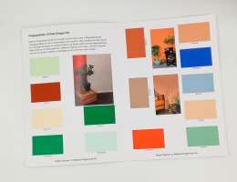 Foto: Chera Westman/ifi.no<br/>TENDENSER: Fargepaletten fra tendensutstillingen under den digitale Oslo Design Fair er overført til et eget fargekart. 
