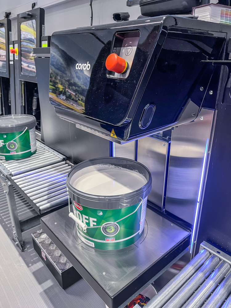 malingspann fra Gjøco i blandemaskin