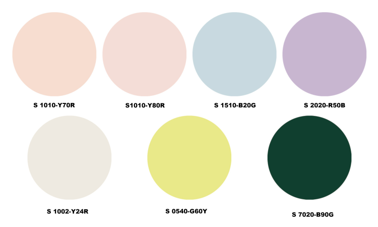 fargepalett med syv farger 