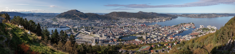 Vy over Bergen fra Fløyen