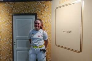 <b>NM-DELTAKER: </b>Caroline Sømme (23) Drøbak Malermesterservice AS deltok i grenen Maling og tapet. 