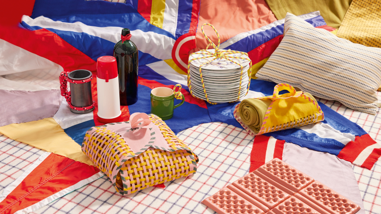 Sammenleggbare kurver, puter og lappeteppe 