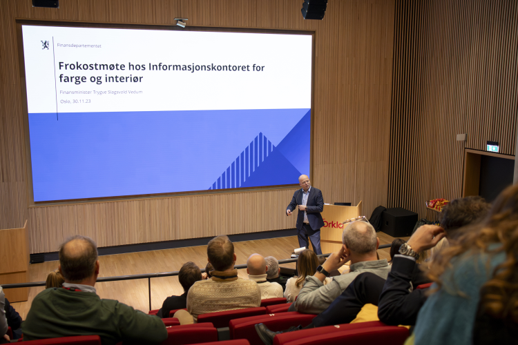 Vedums presentasjon sett fra publikum