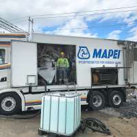 Foto: Mapei<br/>MILJØVENNLIG: Med mørtelen levert fra en pumpebil blir  det mindre avfall på byggeplassen. Dessuten har leverandøren kontroll på både  kvalitet og blandingsforhold, slik at produktet innfrir krav og ønsker i det  spesifikke prosjektet.
