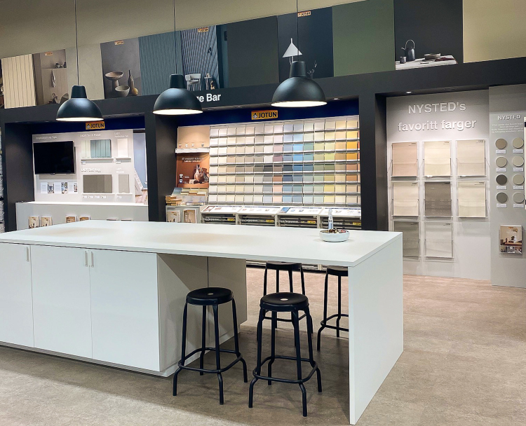 fargebar med prøver