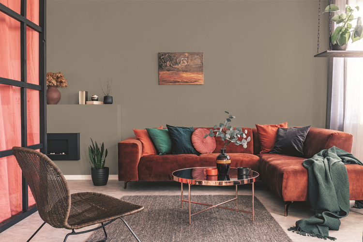 Rakle Årets farge 2021 hos Happy Homes i kombinasjon med høstfarger