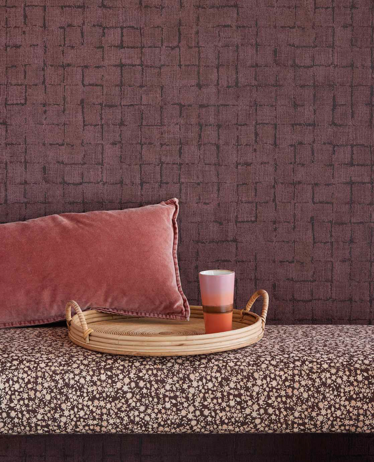 tapet tekstil rødt rosa