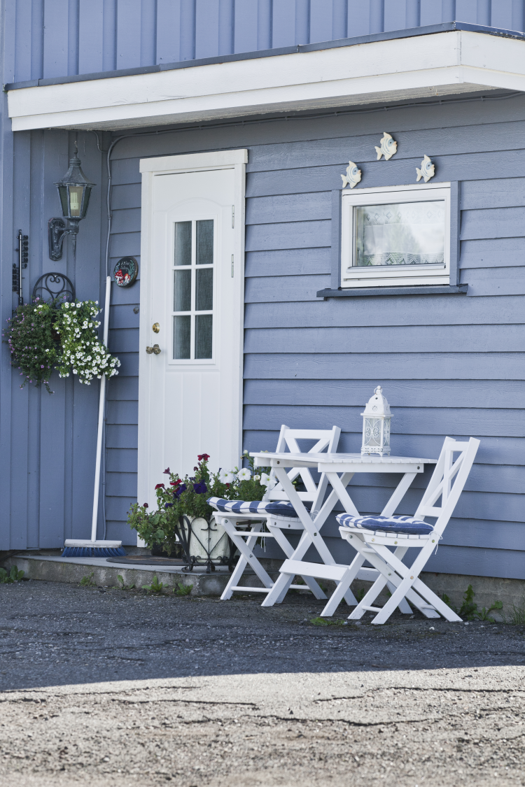 blått hus hagemøbler