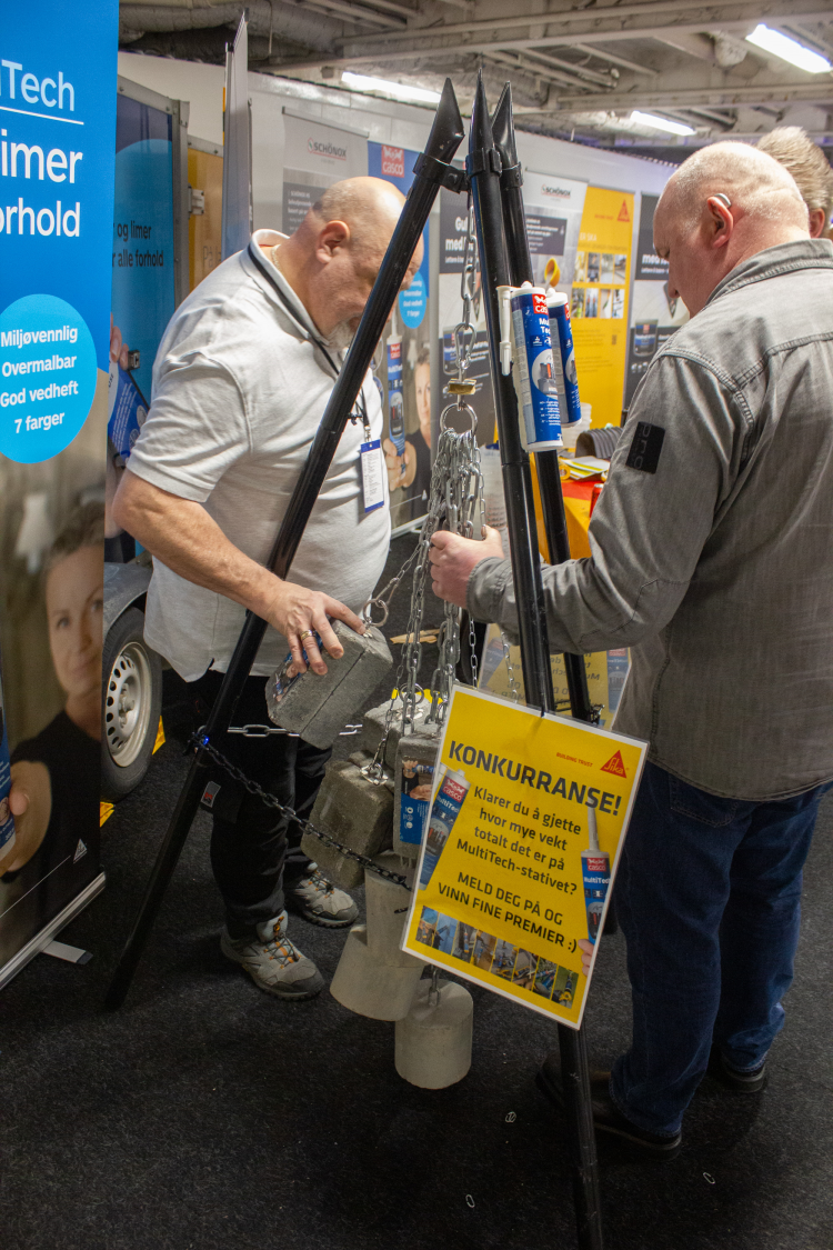 Konkurranse på Sika sin stand.