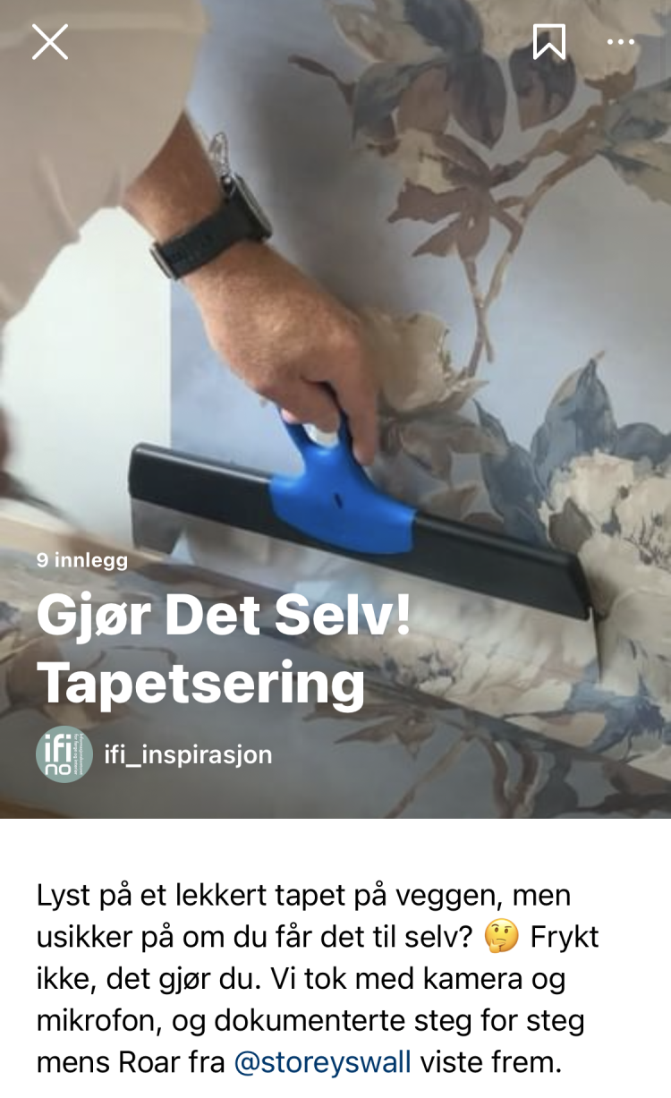 Skermdump fra TikTok der IFI viser tapetsering