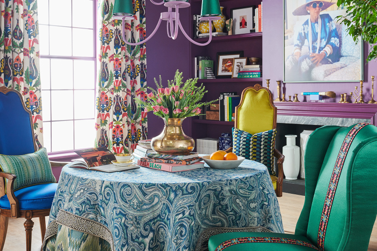 Interiør med spesielt mye farger og mønster