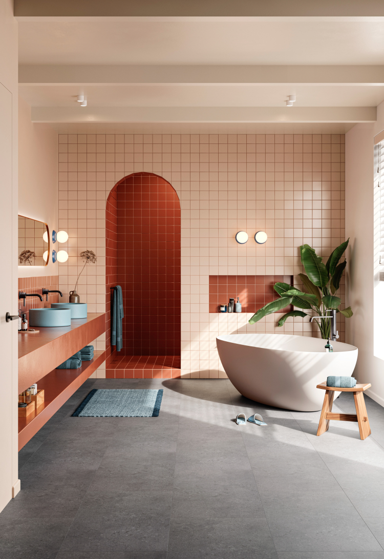 rosa oransje bad badekar plante bue