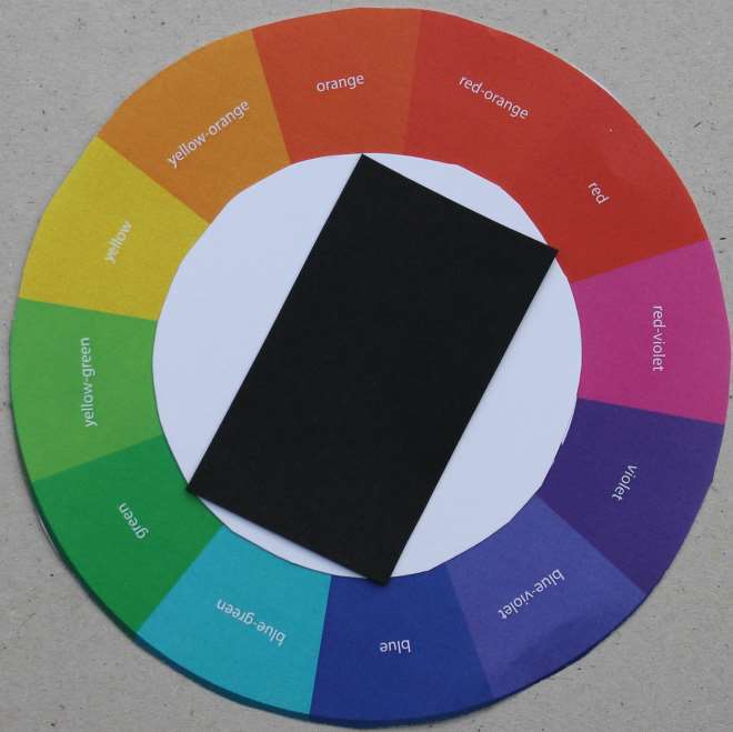 Fireklang vist med fargesirkel og rektangel