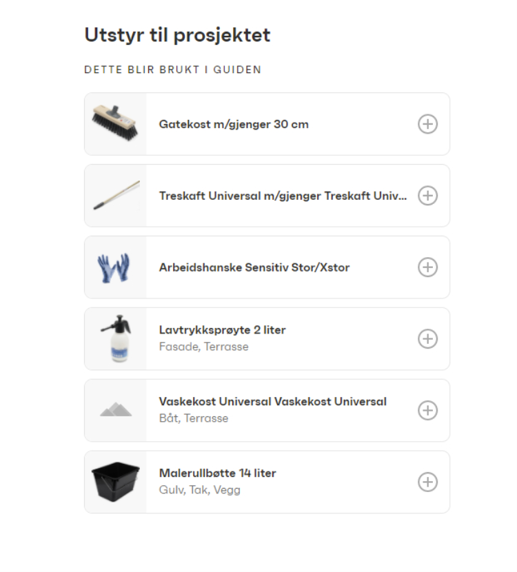 utstyrsliste