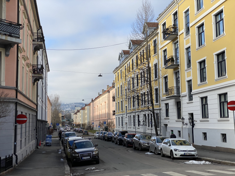 Arkitektur i et område på Majorstuen i Oslo