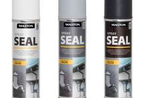 Maston Spray Seal i tre farger<br/><a href='https://fargemagasinet.no/helt-tett-med-spray-seal'>Klikk her for å åpne artikkelen: Helt tett med «Spray Seal»</a><br/>Foto: 