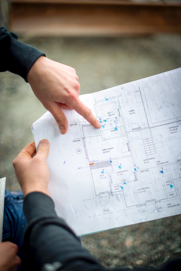 rørlegging, tegning