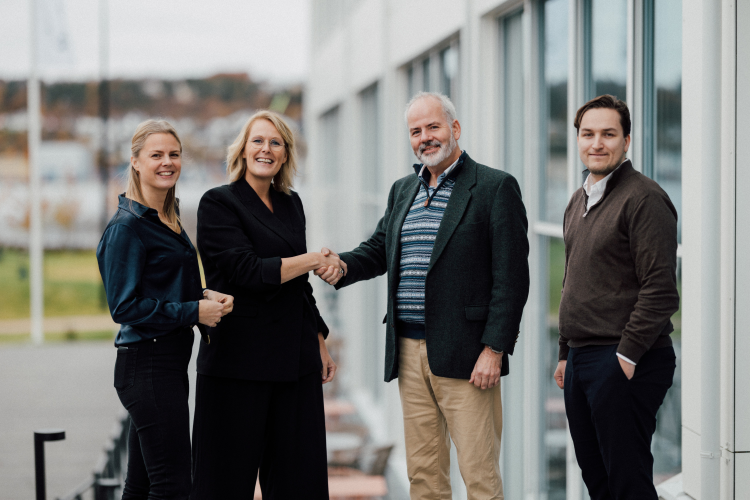 fire mennesker, noen skaker hand