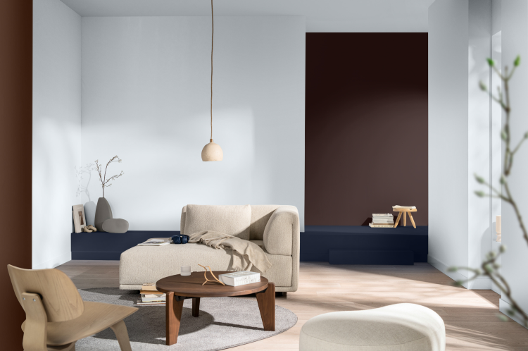 lyseblått rom interiør