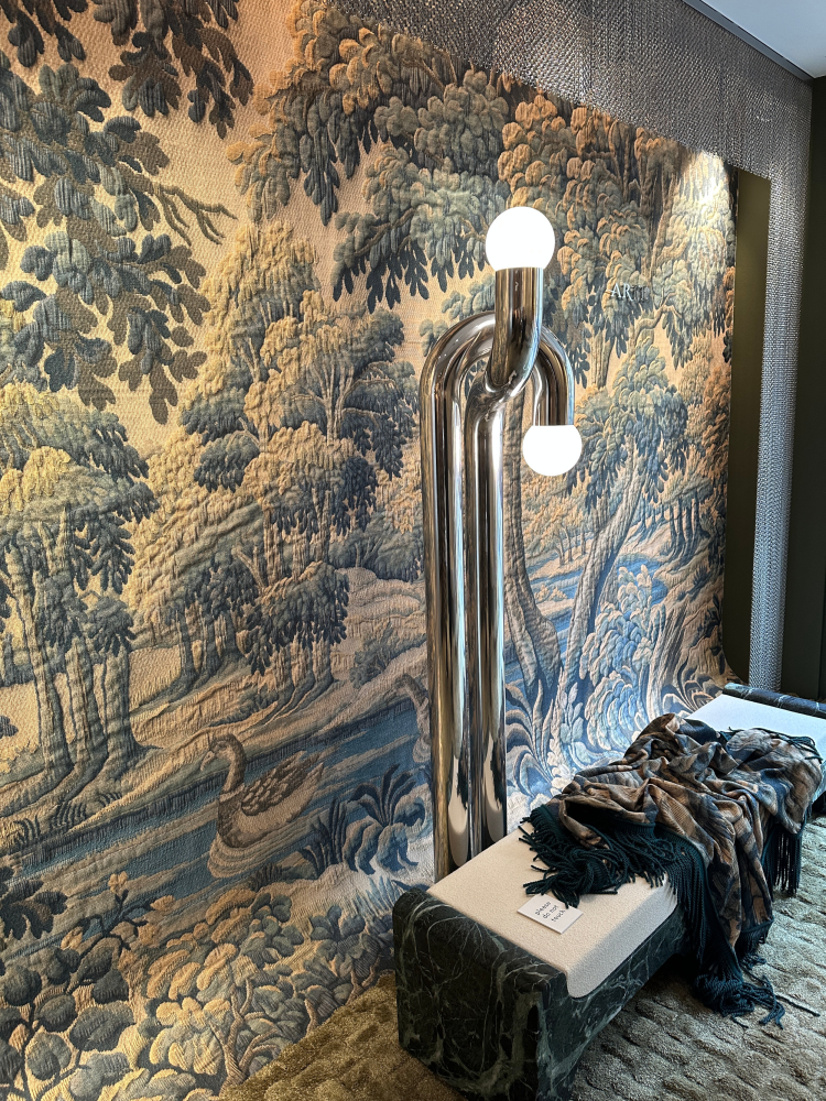 tapet landskap blått