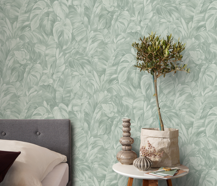 soverom med grønt tapet