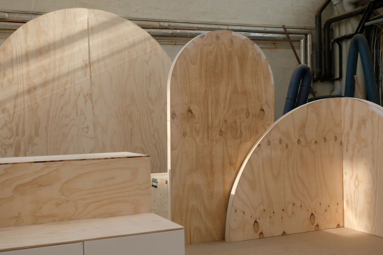 Utstillingsmoduler til Polyflors stand Designers Saturday 2021