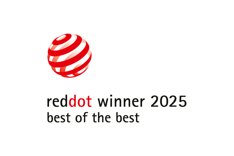 Logoen til Red Dot Award, og tekst om best of the best
