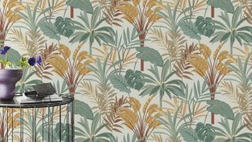 Foto: Storeys<br/>NATURLIG: I kolleksjonen Rhapsody fra Wall-Consept/Storeys finner du tapet med palmer, blader og blomster i flere forskjellige design og farger, og Art Deco-design.
