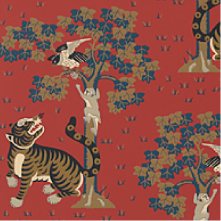 Rød tapet med dyremotiv