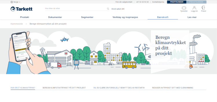 screenshot av nettside