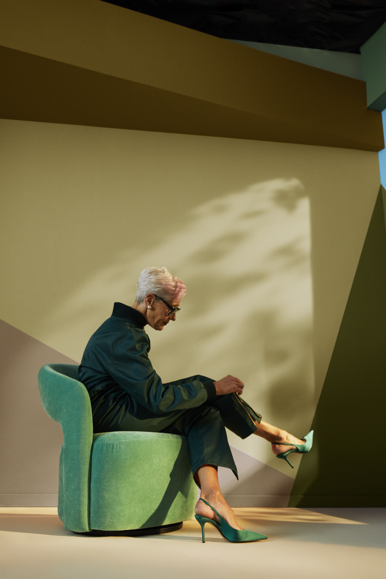 dame grønn stol pumps