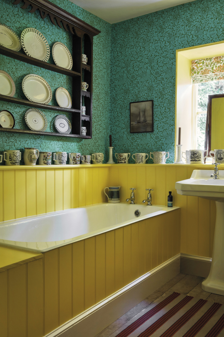 grønt og gult kjøkken