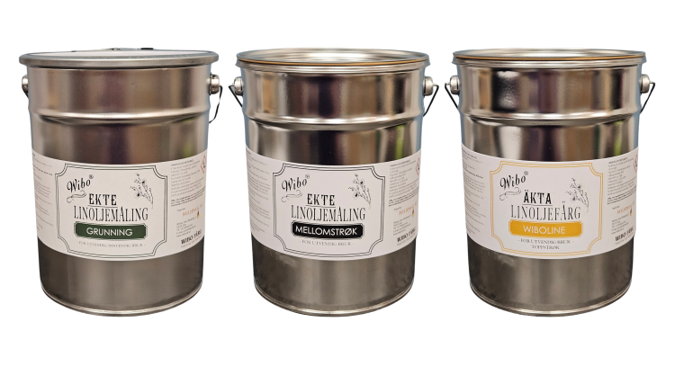 tre metallspann med maling 